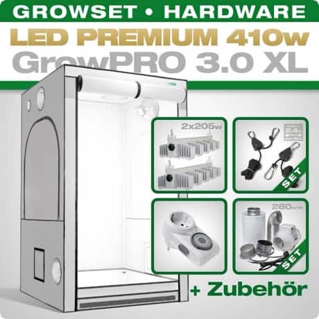 Growbox Komplettset LED GrowPRO XL + 2x Q5W | growboxen.eu