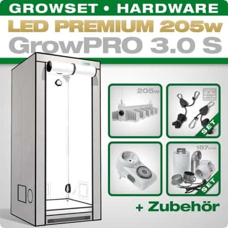 Growbox Komplettset LED GrowPRO S + 1x Q5W | growboxen.eu