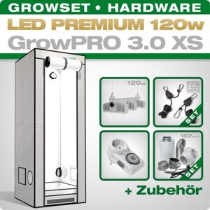 Growbox Komplettset LED GrowPRO XS + 1x Q3W, 120W