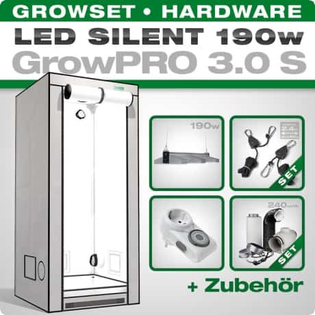 Growbox Komplettset LED GrowPRO S + 1x EVO 3-80 | growboxen.eu