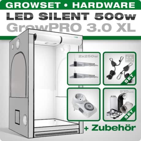 Growbox Komplettset LED GrowPRO XL + 2x EVO 4-120 | growboxen.eu
