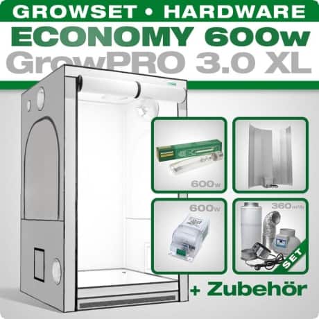 Growbox Komplettset Eco 600 W NDL Grow VSG 120x120x200cm plug and play Growzelt 