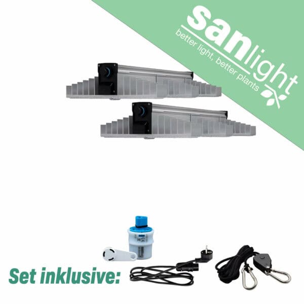 SANlight EVO 1.5 LED Beleuchtungsset, mit Kabel und Dimmer SANlight EVO 3-100 1.5 2 Stück Bluetooth Dimmer