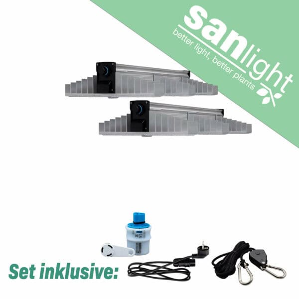 SANlight EVO 1.5 LED Beleuchtungsset, mit Kabel und Dimmer SANlight EVO 3-80 1.5 2 Stück Bluetooth Dimmer