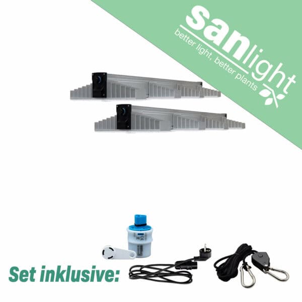 SANlight EVO 1.5 LED Beleuchtungsset, mit Kabel und Dimmer SANlight EVO 4-120 1.5 2 Stück Magnetdimmer