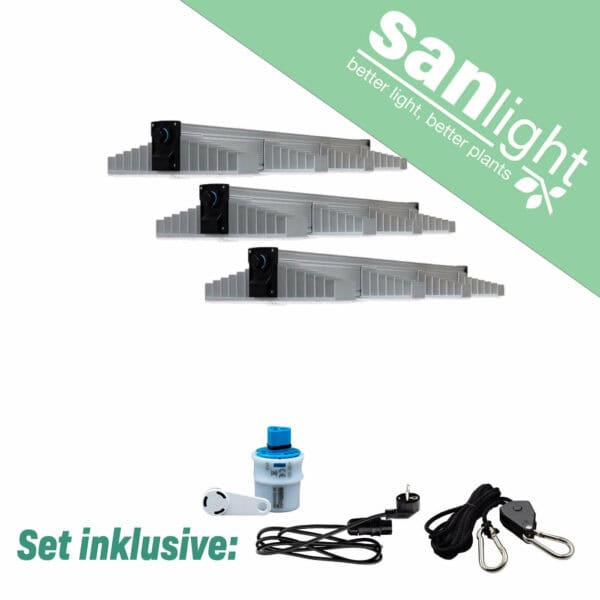 SANlight EVO 1.5 LED Beleuchtungsset, mit Kabel und Dimmer SANlight EVO 4-120 1.5 3 Stück Magnetdimmer