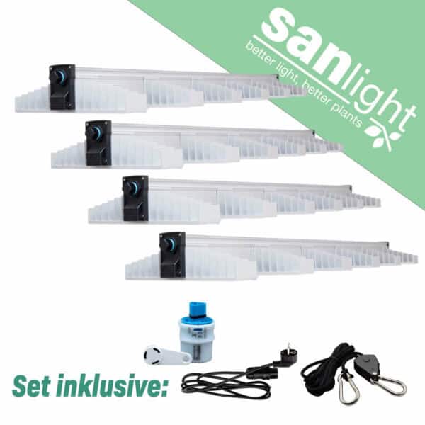 SANlight EVO 1.5 LED Beleuchtungsset, mit Kabel und Dimmer SANlight EVO 6-120 1.5 4 Stück Bluetooth Dimmer